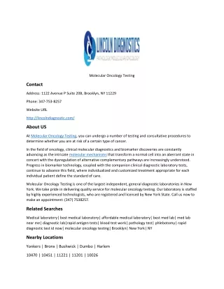Molecular Oncology Testing