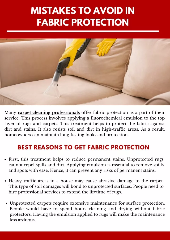 mistakes to avoid in fabric protection