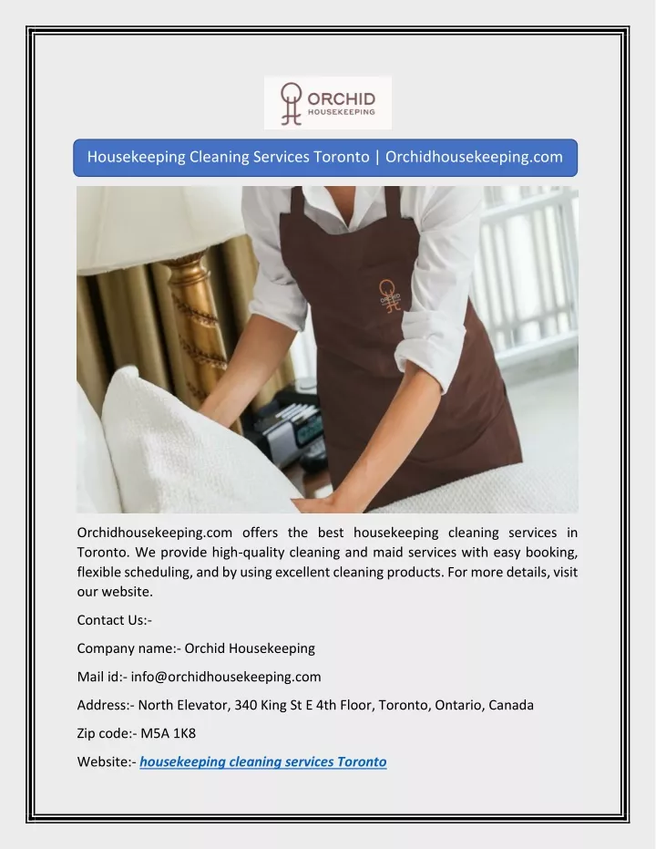 housekeeping cleaning services toronto