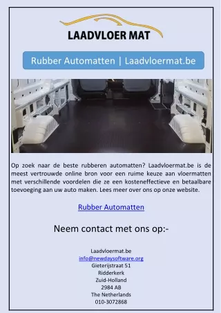rubber automatten laadvloermat be