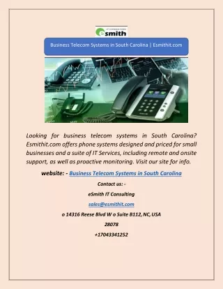 business telecom systems in south carolina