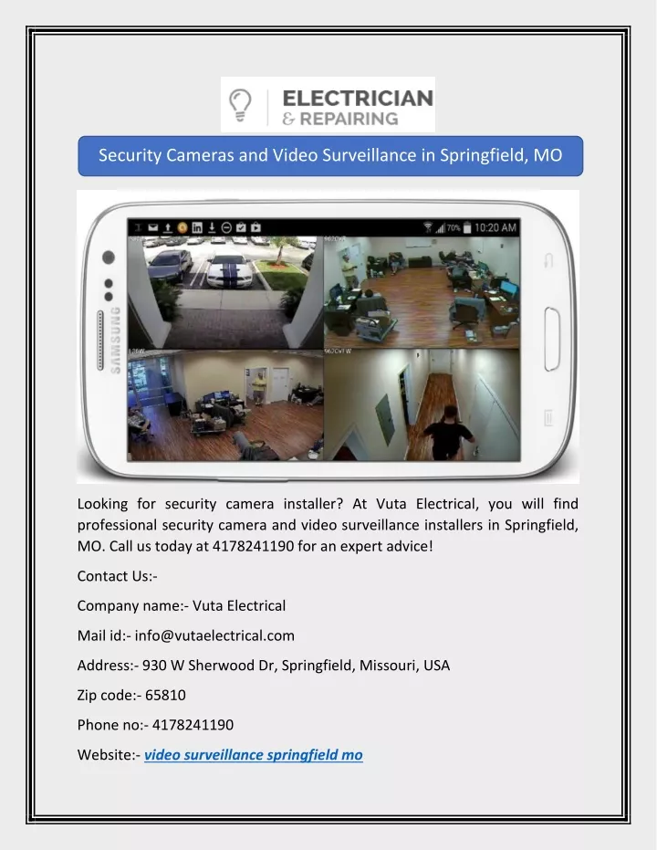 security cameras and video surveillance