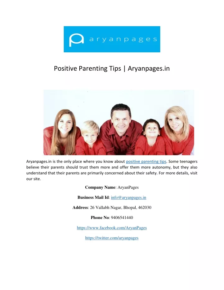 positive parenting tips aryanpages in