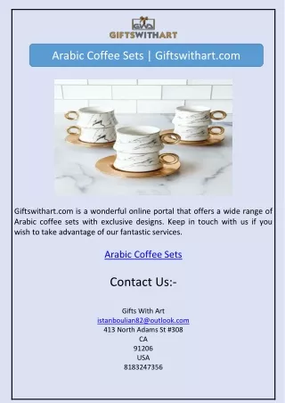 Arabic Coffee Sets | Giftswithart.com