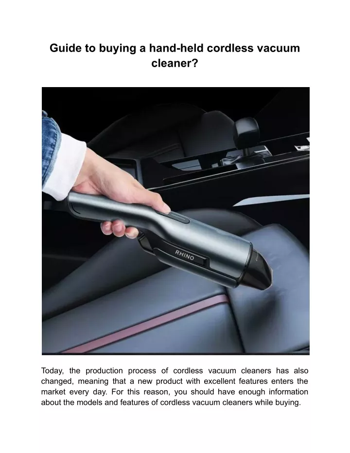 guide to buying a hand held cordless vacuum