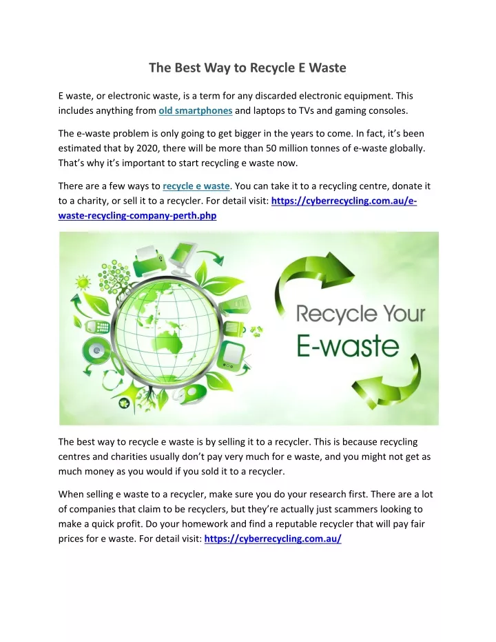 the best way to recycle e waste