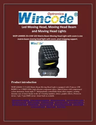 Led Moving Head Beam Lights Wincodeoptronics.com