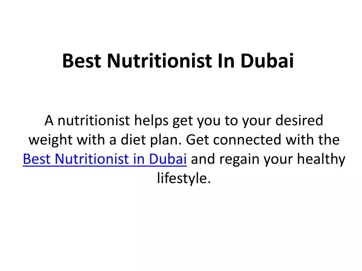 best nutritionist in dubai