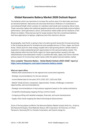 global nanowire battery market