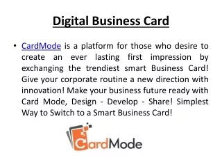 Create Digital Business Card Online | Customized Business Card | Card Mode