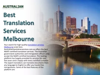 Best Translation Services Melbourne