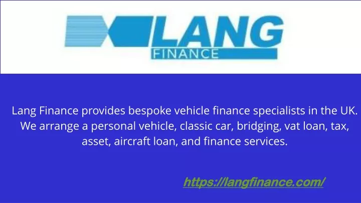 lang finance provides bespoke vehicle finance