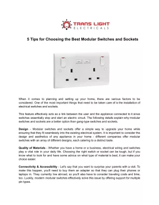 5 tips for choosing the best modular switches