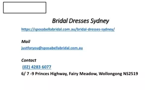 Get Attractive Dress For Your Wedding From Bridal Dresses Sydney