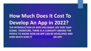 How Much Does It Cost To Develop An App in 2022?