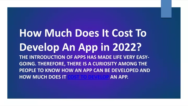 how much does it cost to develop an app in 2022