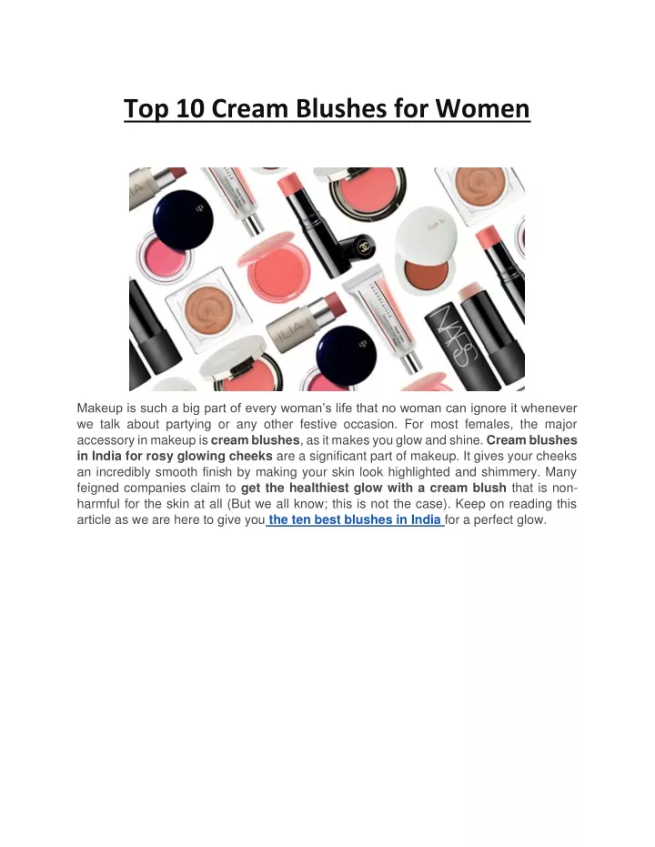 top 10 cream blushes for women