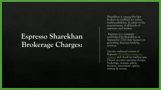espresso sharekhan brokerage charges
