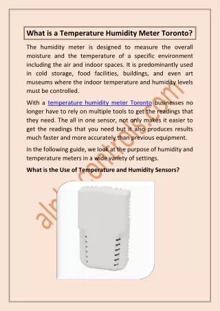 what is a temperature humidity meter toronto