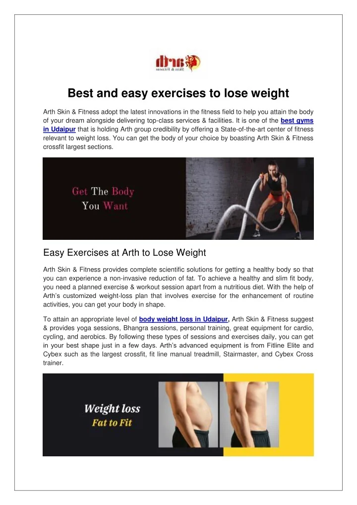 PPT - Best and easy exercises to lose weight PowerPoint Presentation ...