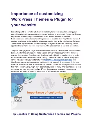 Importance of customizing WordPress Themes & Plugin for your website.docx
