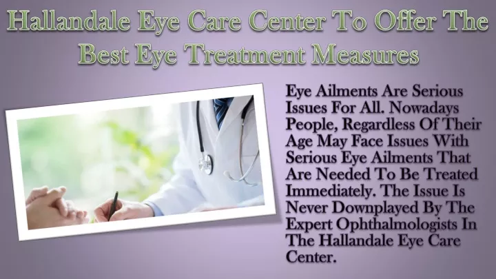 hallandale eye care center to offer the best eye treatment measures
