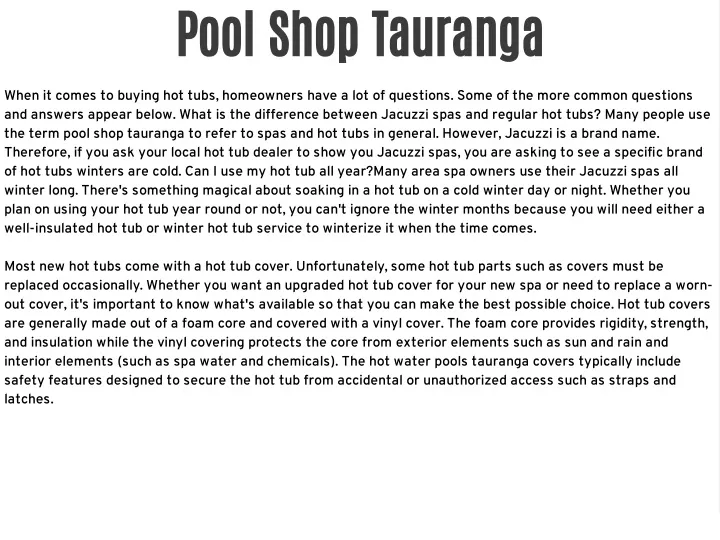 pool shop tauranga