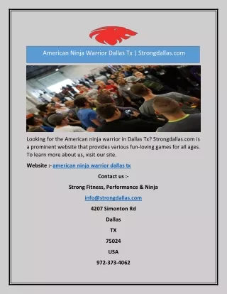 American Ninja Warrior Dallas Tx | Strongdallas.com