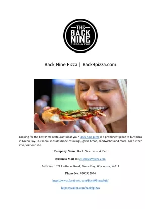 Back Nine Pizza | Back9pizza.com