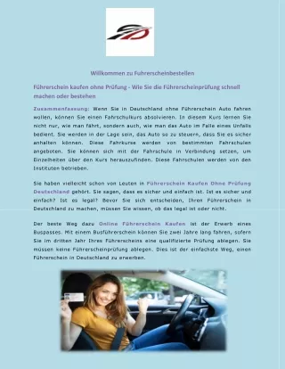 Führerschein kaufen ohne Prüfung - Wie Sie die Führerscheinprüfung schnell machen oder bestehen
