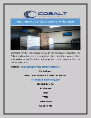 Engineering Services Company Houston | Cobalt-engineering.com