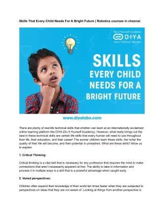 skills that every child needs for a bright future
