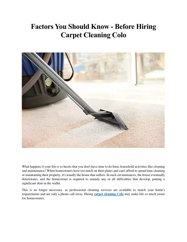 factors you should know before hiring carpet