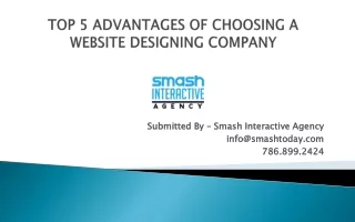 Top 5 Advantages of choosing a Web Designing Company