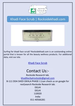 khadi face scrub rocksidekhadi com