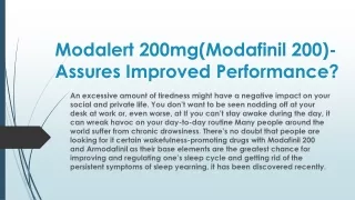 Modalert 200mg(Modafinil 200)-Assures Improved Performance