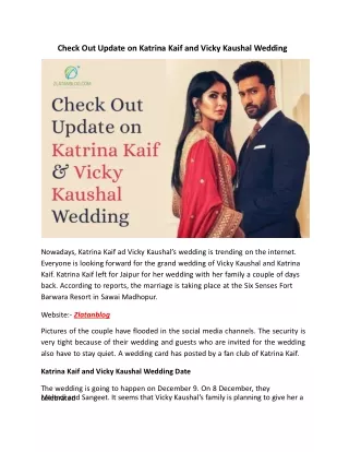 Check Out Update on Katrina Kaif and Vicky Kaushal Wedding