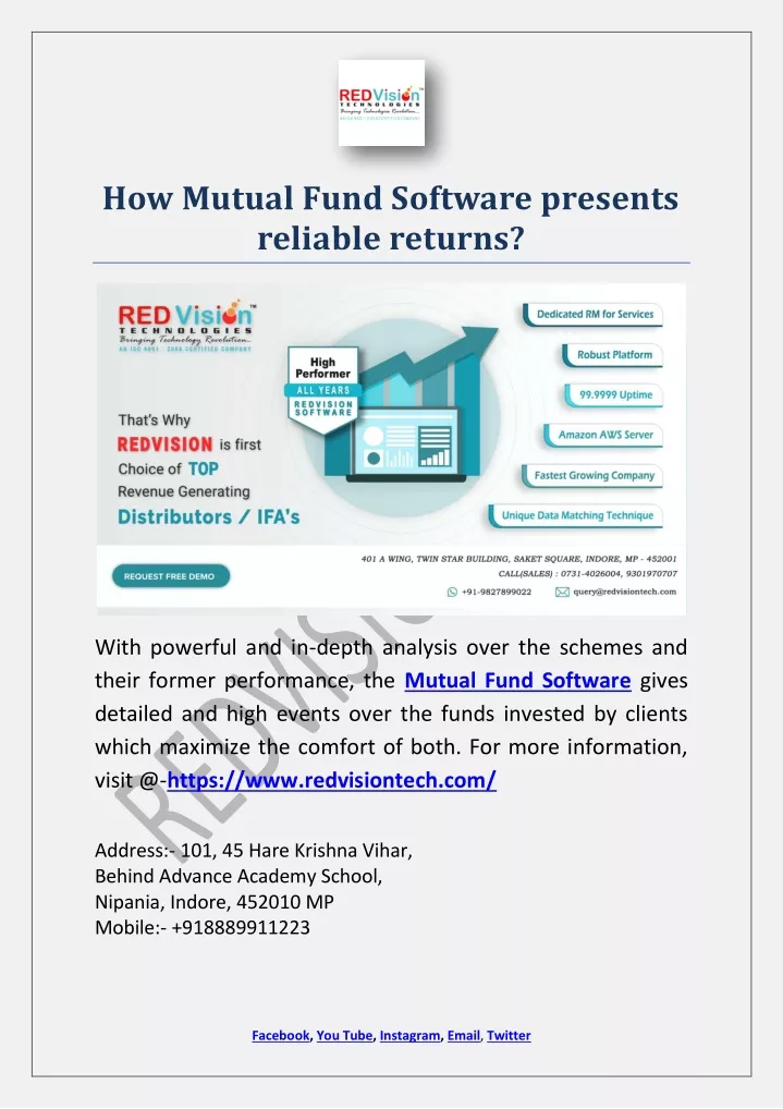 how mutual fund software presents reliable returns