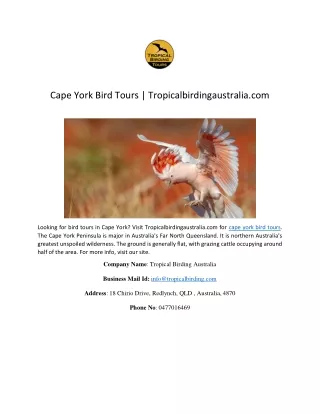 Cape York Bird Tours | Tropicalbirdingaustralia.com