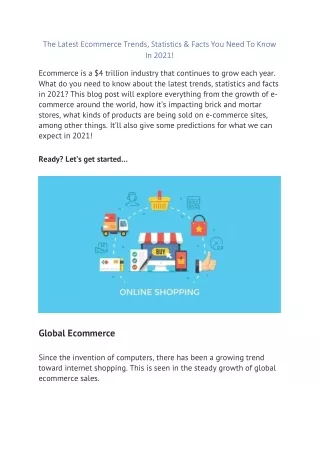 the latest ecommerce trends statistics facts