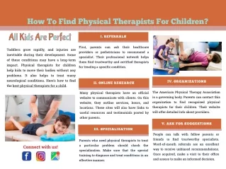 Find Physical Therapists For Your Children