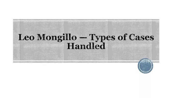 leo mongillo types of cases handled