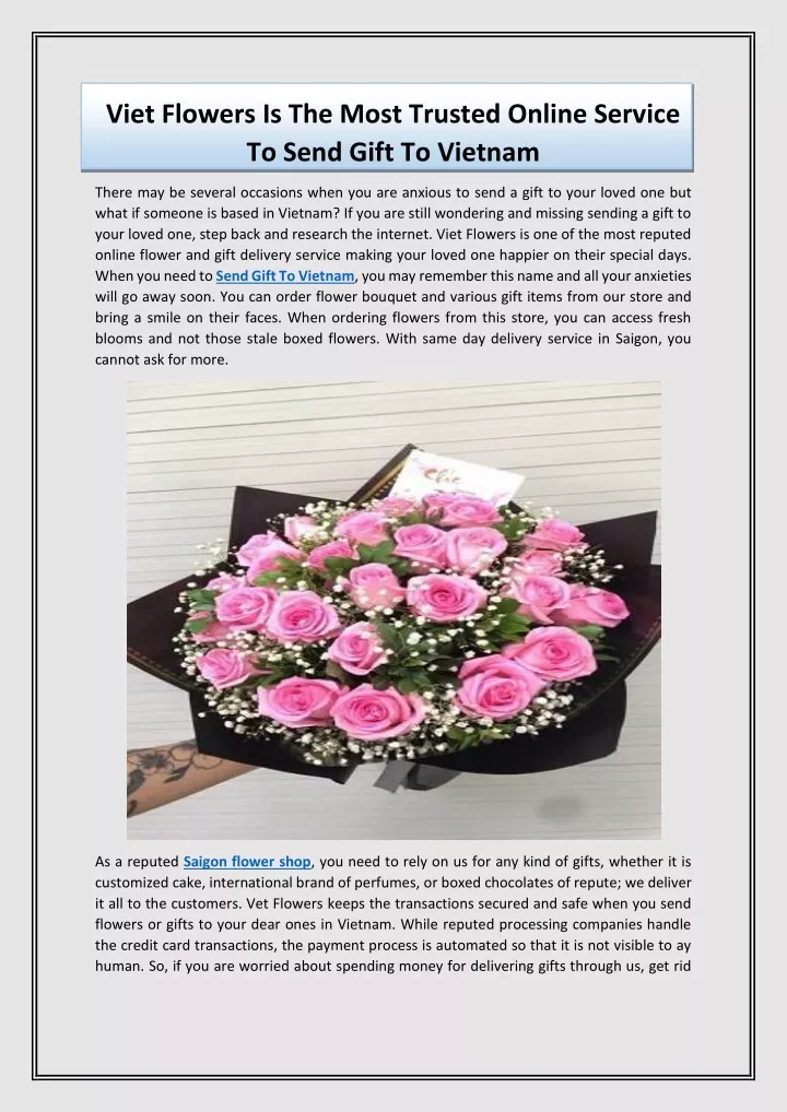 viet flowers is the most trusted online service