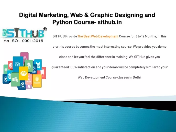 digital marketing web graphic designing and python course sithub in