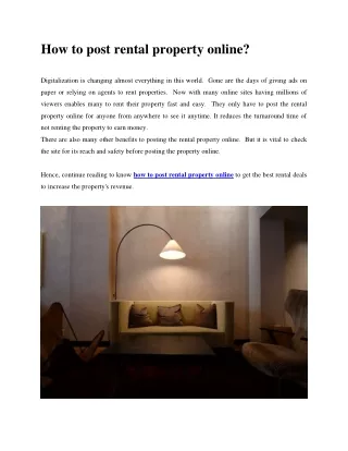 how to post rental property online