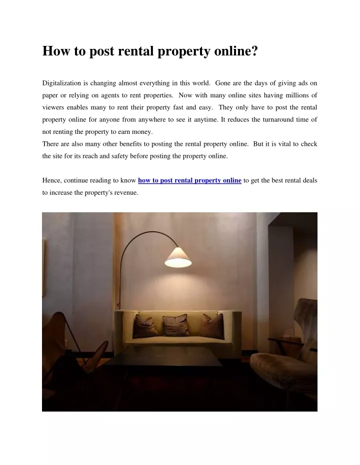 how to post rental property online