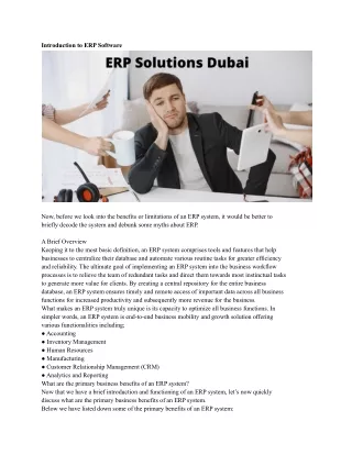 ERP Solutions Dubai