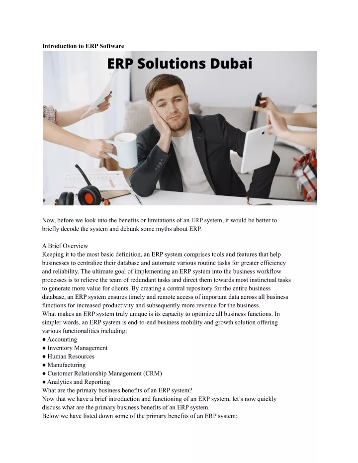 introduction to erp software