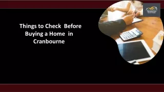 Things to Check Before Buying a Home in Cranbourne