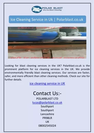 Ice Cleaning Service in Uk | Polarblast.co.uk